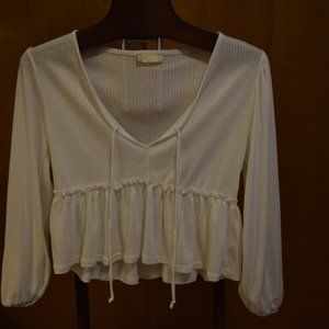 Altar'd State White Tie Top
